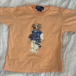 Polo by Ralph Lauren Peach Tee with Bear Graphic SIZE 6 KIDS